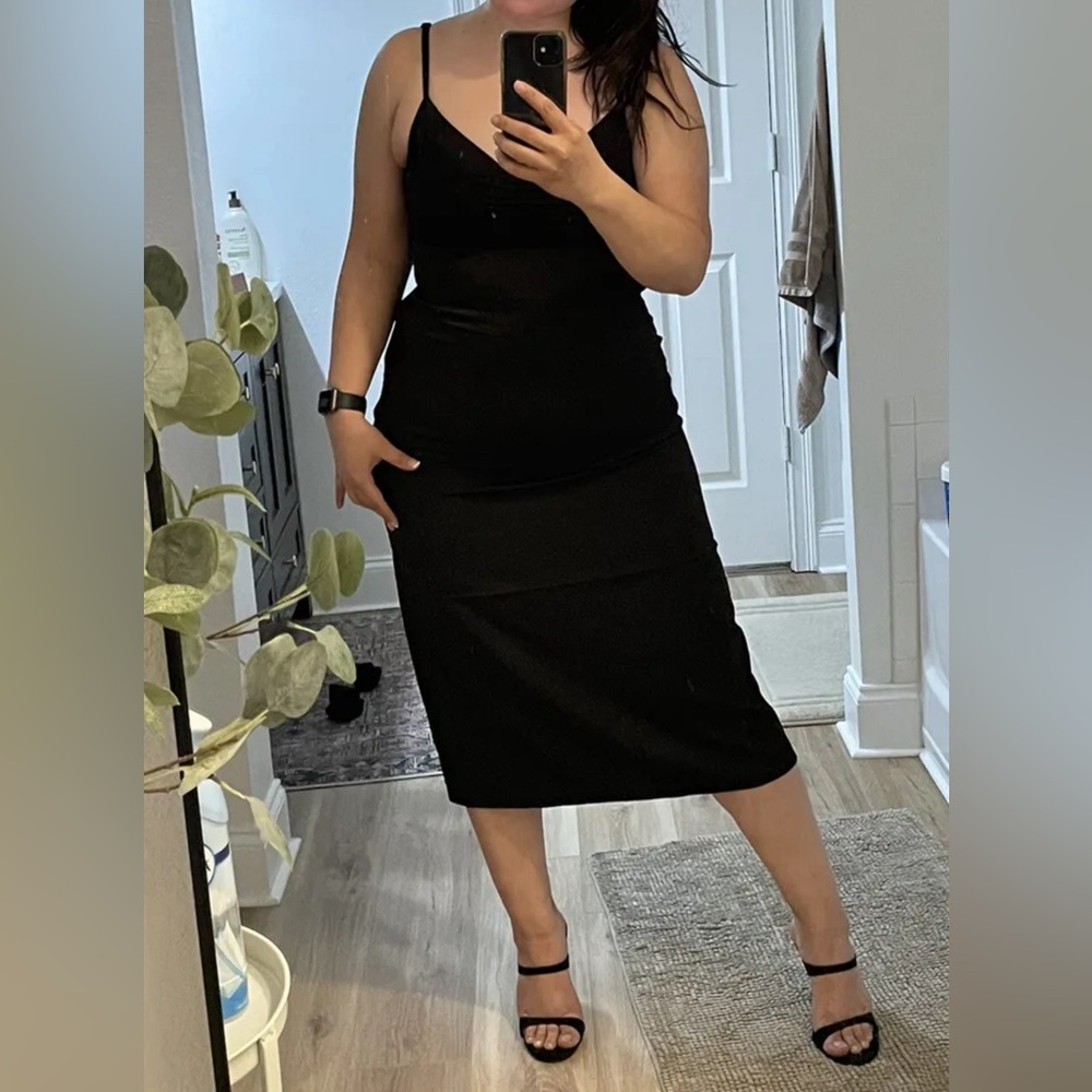 Francesca's Boutique Studio 19 Black slip dress Size Large